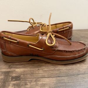 Tommy Bahama Brenton Leather Boat Shoe Men’s Size 8M M7503 212-Papaya